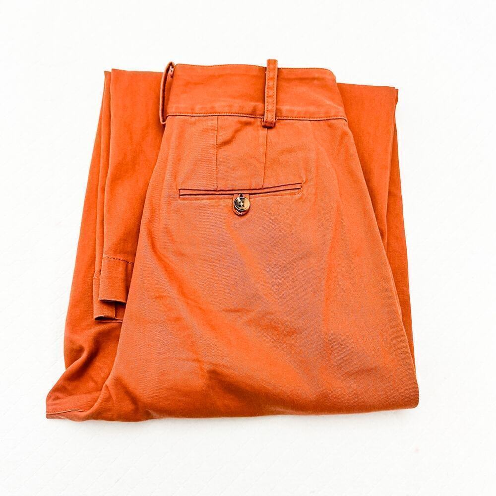 Madewell Orange Wide Leg Pleated Color Jean Denim Front Slack Pants Size 2